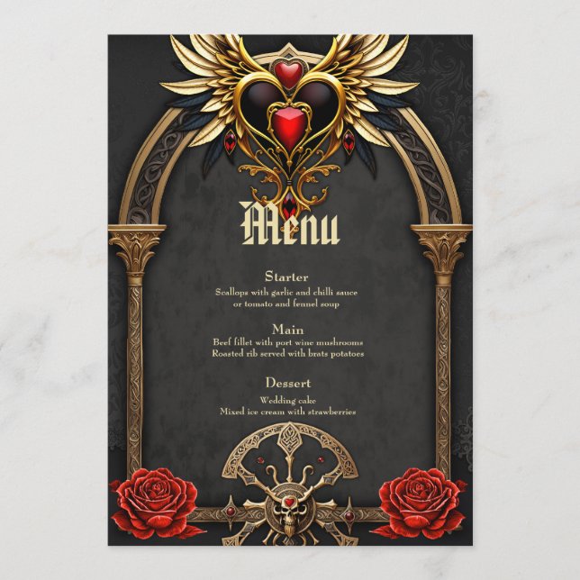 Celtiska knop och ett hjärta i den gotiska elegans meny (Framsida)