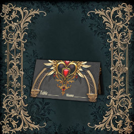 Celtiska knop och ett hjärta i den gotiska elegans placeringskort