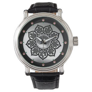 CELTISKA KNOTS FLOWER,VITA ROSA AMETYST GEM STONES ARMBANDSUR