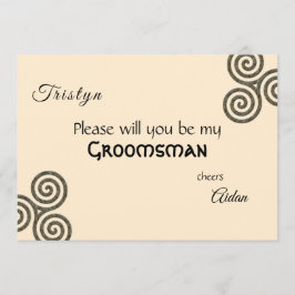 Celtiska symboler och blad på grädde inbjudningar