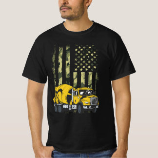 Cement Lastbil Driver Concreer Mixer Camouflage Am T Shirt