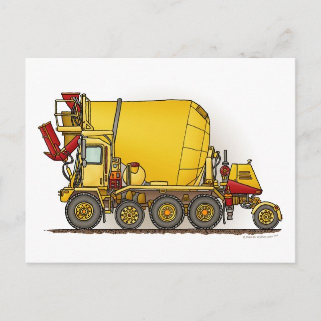 Cement Mixer Lastbil-vykort Vykort (Framsida)