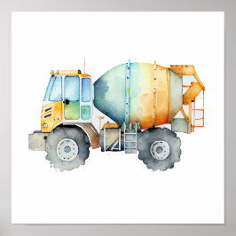 Cement Mixer Wall Art Poster