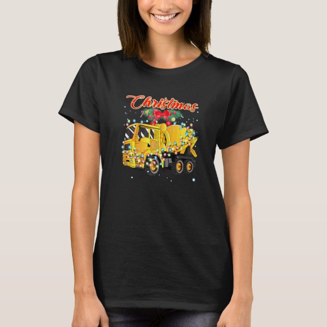 Cementblandare Lastbil Jul T Shirt (Framsida)