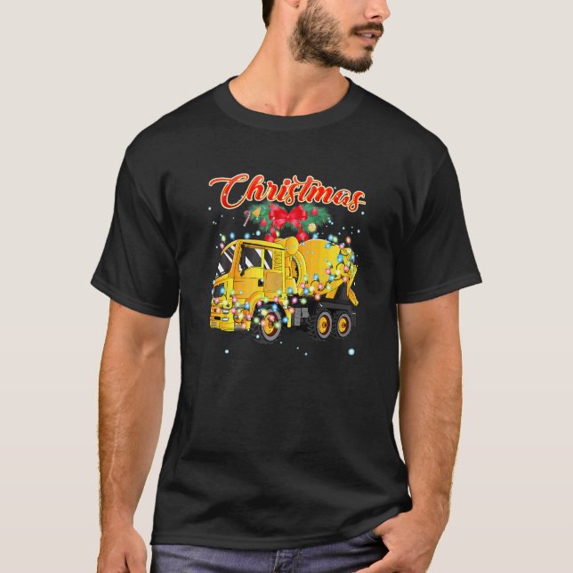 Cementblandare Lastbil Jul T Shirt (Framsida)