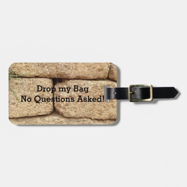 Cementblock med rolig meddelande bagagebricka (Horisontell Framsida)
