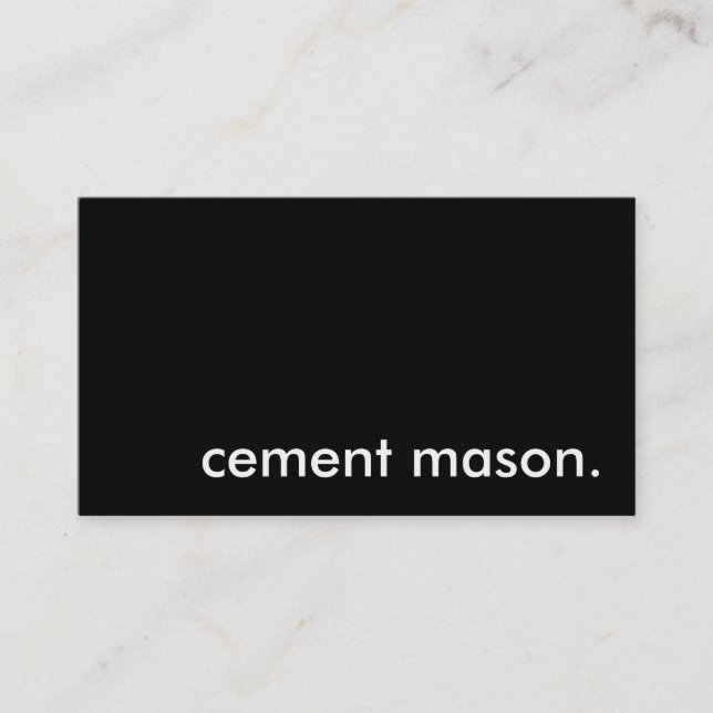 Cementmason. Visitkort (Framsida)