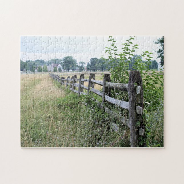 "Cemetery Ridge Fence, Gettysburg" Puzzle Pussel (Horisontell)