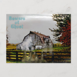 *~* Cemetery Spooky BEWARE of Ghost HALLOWEEN Vykort