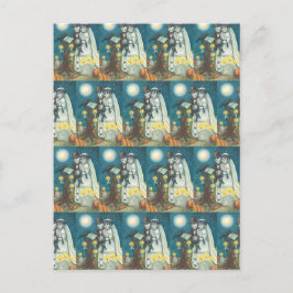 CEMETERY VOWS, SKELETON BRÖLLOP, BRIDE AND GROOM VYKORT