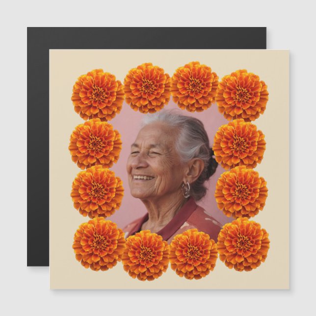 Cempasúchil Ofrenda Altar Foto Personalizada (Fram/baksida)