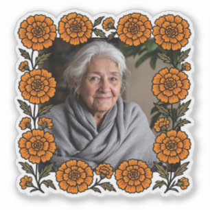 Cempasúchil Ofrenda Con Foto Día de Muertos Klistermärken