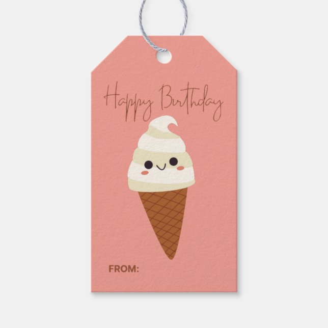 Cen Cone Minimal Grattis på födelsedagen Presentetikett (Framsidan)