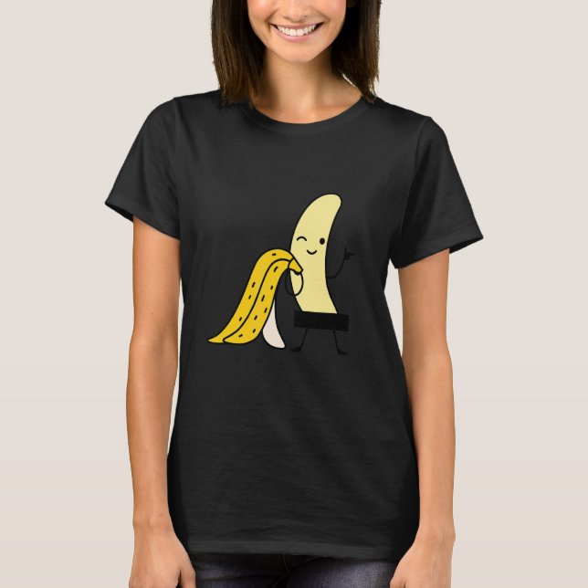 Censored Gult Banana Print Fruits T Shirt (Framsida)