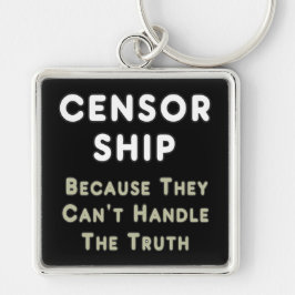 Censur Fyrkantig Silverfärgad Nyckelring