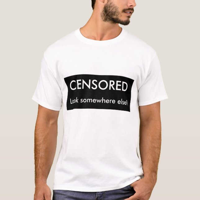Censurerad svart pub tee shirt (Framsida)