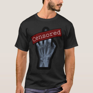 Censurerat långfinger - svart/mörk utslagsplats t shirt