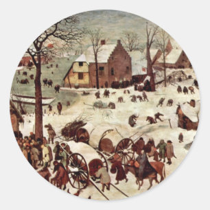 Census at Bethlehem by Bruegel D. Ä. Pieter Runt Klistermärke