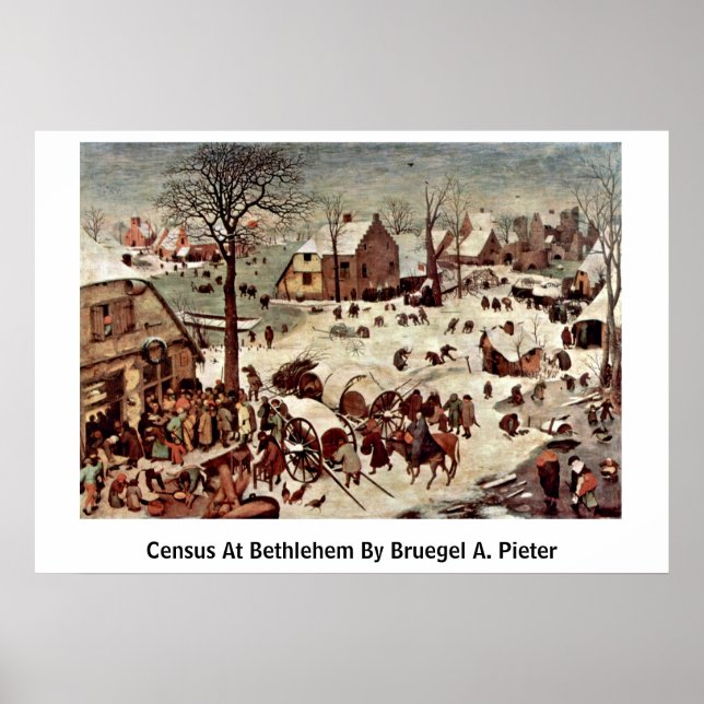Census at Betlehem av Bruegel A. Pieter Poster (Framsidan)