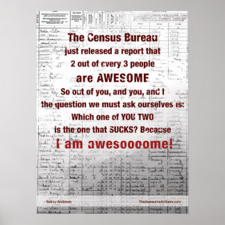 ’CENSUS BUREAU’ Fantastisk Poste (Confidence/Swagg Poster