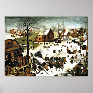 Census i Bethlehem, Pieter Bruegel, Elder art Poster