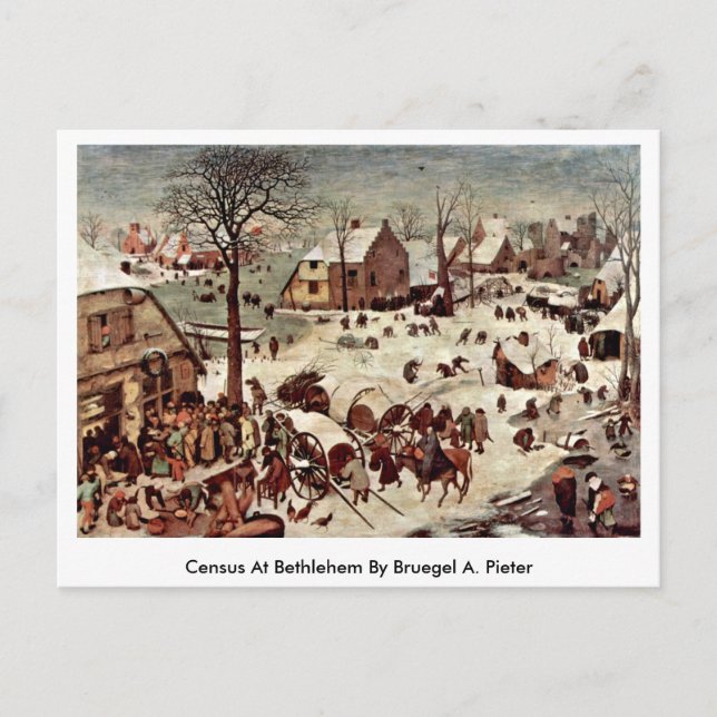 Census i Betlehem av Bruegel A. Pieter Vykort (Framsida)