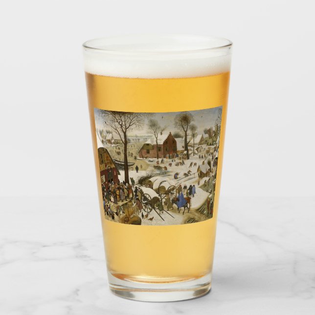 Census i Betlehem (av Pieter Bruegel) Glaskopp (Framsida fylld)