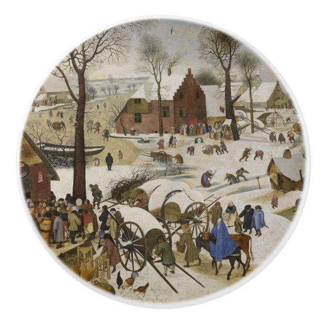 Census i Betlehem (av Pieter Bruegel) Knopp (Framsidan)