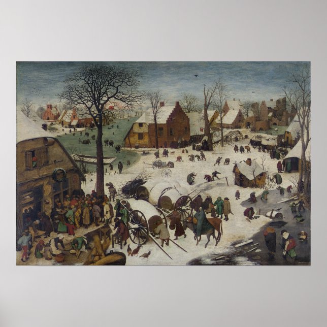 Census i Betlehem av Pieter Bruegel Poster (Framsidan)