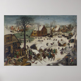 Census i Betlehem av Pieter Bruegel Poster