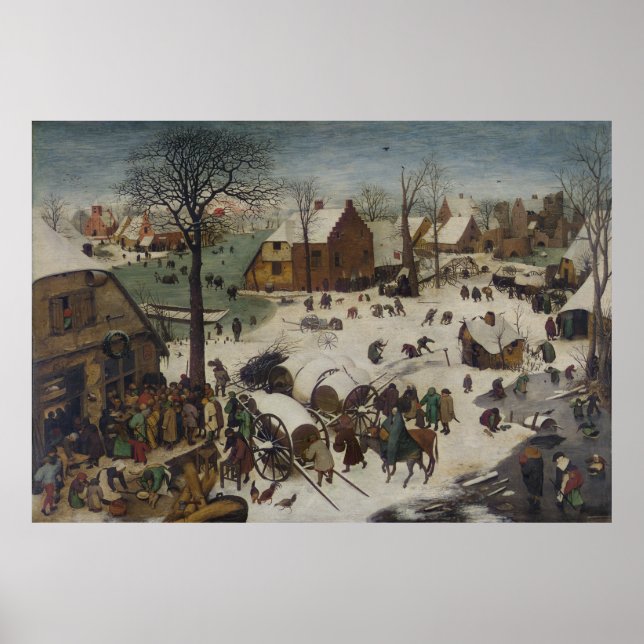 Census i Betlehem av Pieter Bruegel Poster (Framsidan)