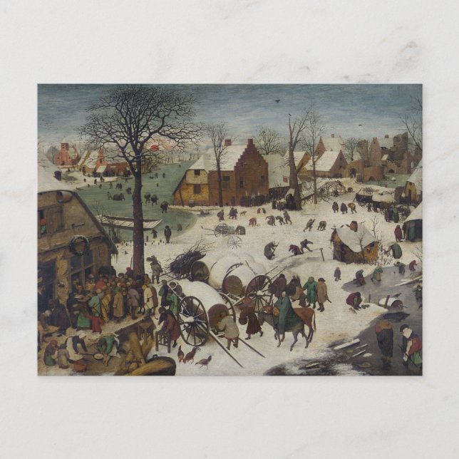 Census i Betlehem av Pieter Bruegel Vykort (Framsida)