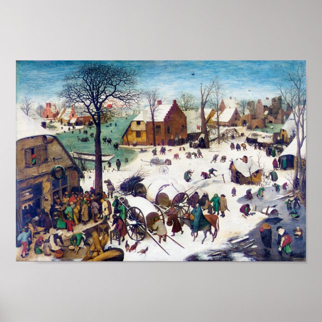 Census i Betlehem, Pieter Bruegel Poster (Framsidan)
