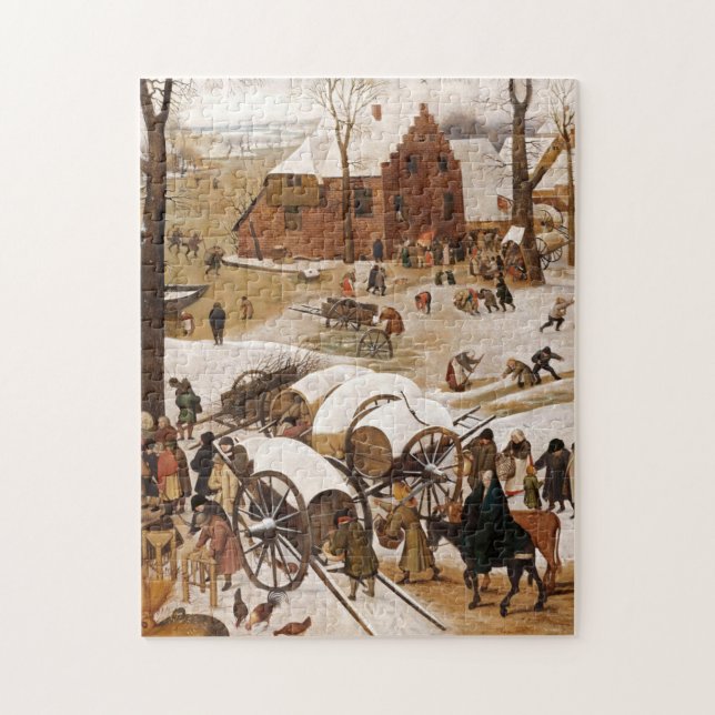Census i Betlehem Pieter Bruegel Pussel (Vertikal)