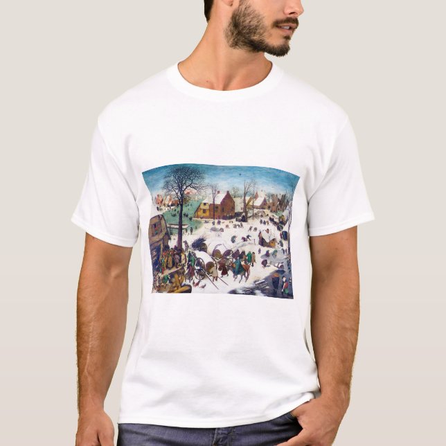 Census i Betlehem, Pieter Bruegel T Shirt (Framsida)
