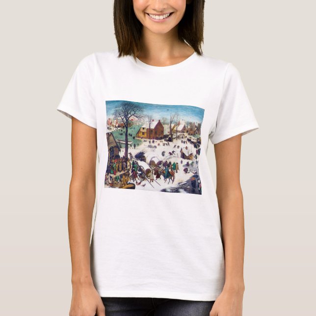Census i Betlehem, Pieter Bruegel T Shirt (Framsida)