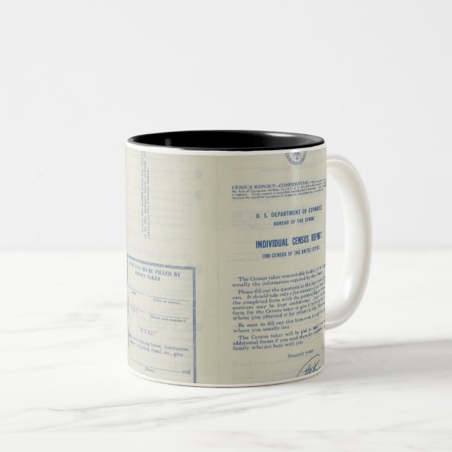 Census Record Mug Två-Tonad Mugg (Framsida höger)