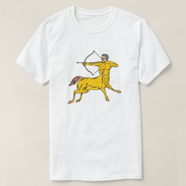 Centaur Aims Bow Arrow Mythical Creator Figur T-shirt (Design framsida)