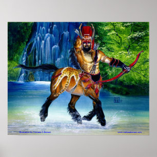 Centaur med vattenfallsutskrift poster