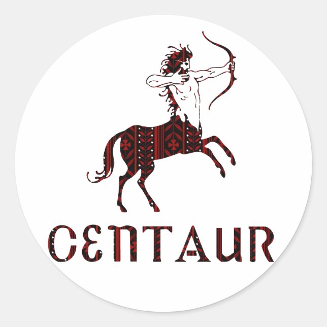 Centaur Runt Klistermärke (Framsida)