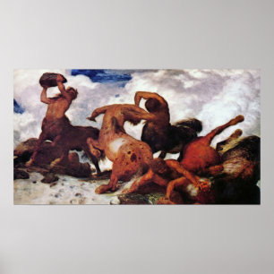 Centaurs av Arnold Bocklin Poster