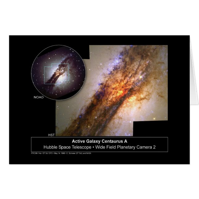 Centaurus A Galaxy Hubble Telescope Hälsningskort (Framsidan Horizontal)