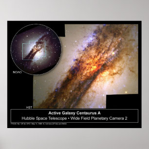 Centaurus A Galaxy Hubble Telescope Poster