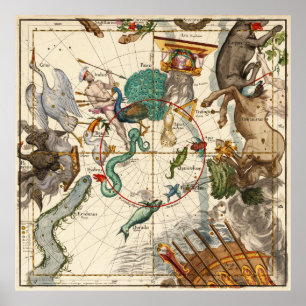 Centaurus Indus, Chamaeleon, Eridanus, Lupulus Poster