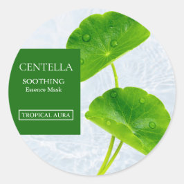 Centella Asiatica Facial Mask Label Runt Klistermärke