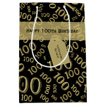 Centenarian 100 Birthday Black/Guld Mönster