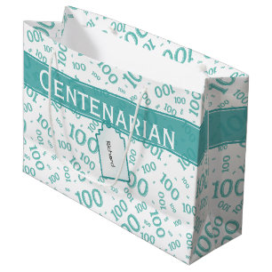 Centenarian 100 th Teal Random Number Mönster