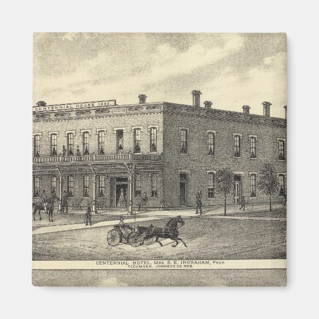 Centennial Hotel, Tecumseh och Neb, Nebraska Magnet (Framsidan)