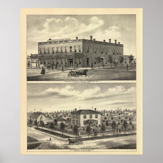 Centennial Hotel, Tecumseh och Neb, Nebraska Poster (Framsidan)