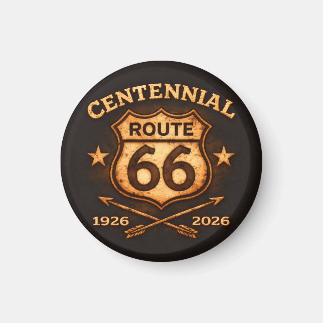 Centennial Route 66-designsouvenir Magnet (Framsidan)